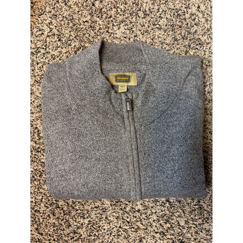 Foundry Supply Pullover Men's 3XLT  1/4 Zip Long Sleeve Casual Minimalist Gray